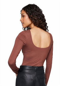 Gentle Fawn Nadira Open Back Top in brown - women's shirt - alternate view