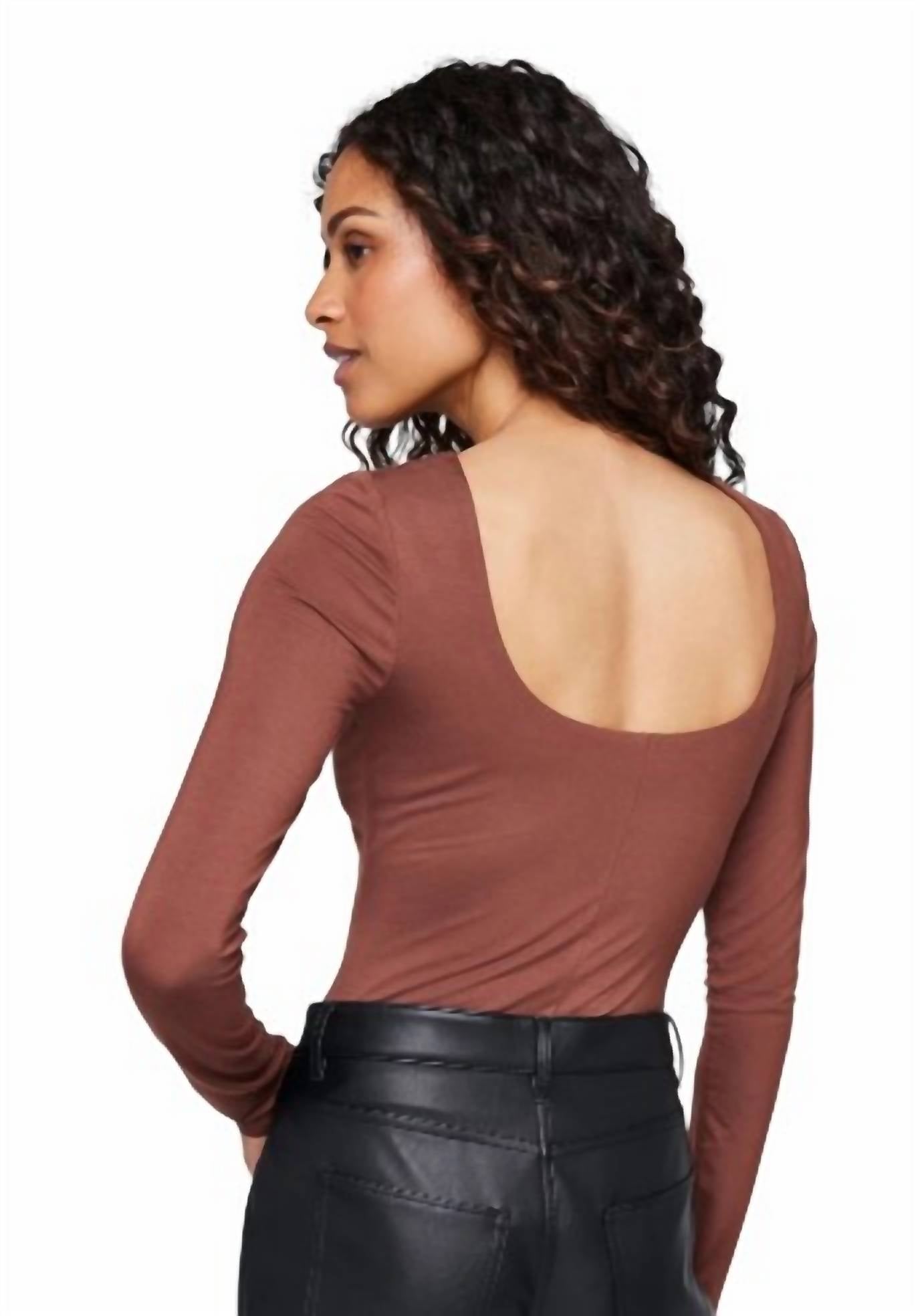 Gentle Fawn Nadira Open Back Top in brown - women's shirt - alternate view