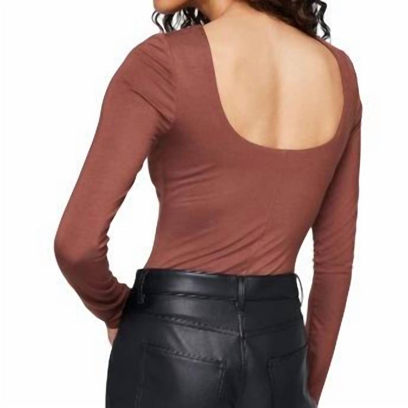 Gentle Fawn Nadira Open Back Top in brown - women's shirt - detail view