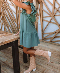 Shewin - Ruffle Mini Dress