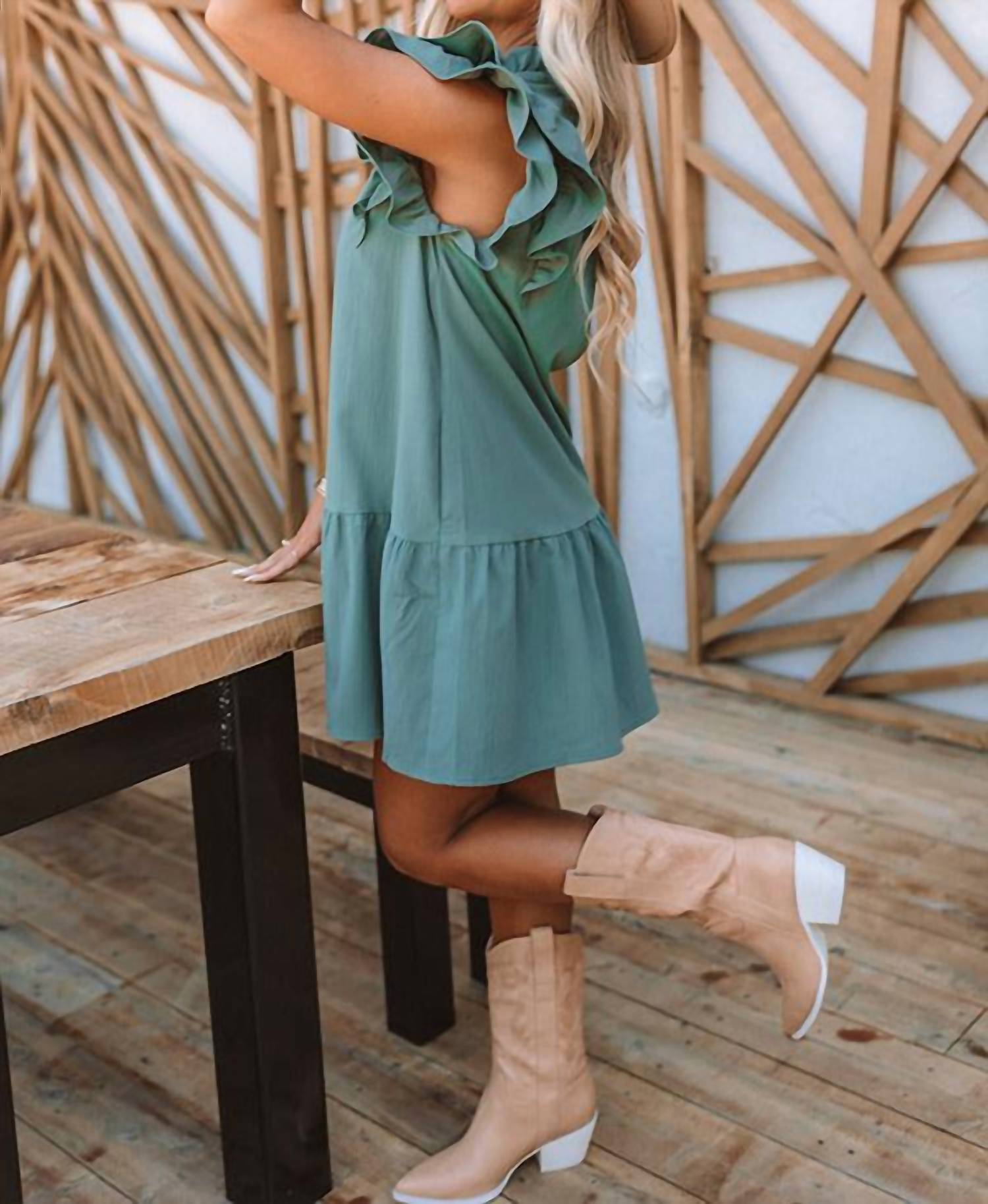 Shewin - Ruffle Mini Dress
