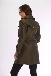METALLIC DOUBLE BREASTED RAIN JACKET