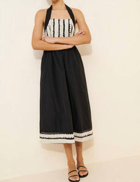 Adelyn Rae - Fernanda Halter Ribbon Blocked Midi Dress