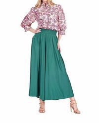 Joy Joy Woven Tapestry Ruffles Neck Blouse in floral - women's blouse - detail view