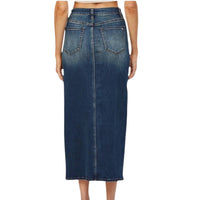 Mica Denim - Rafferty With Front Slit Midi Skirt - Plus