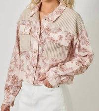Mystree - Mixed Media Floral Jacket