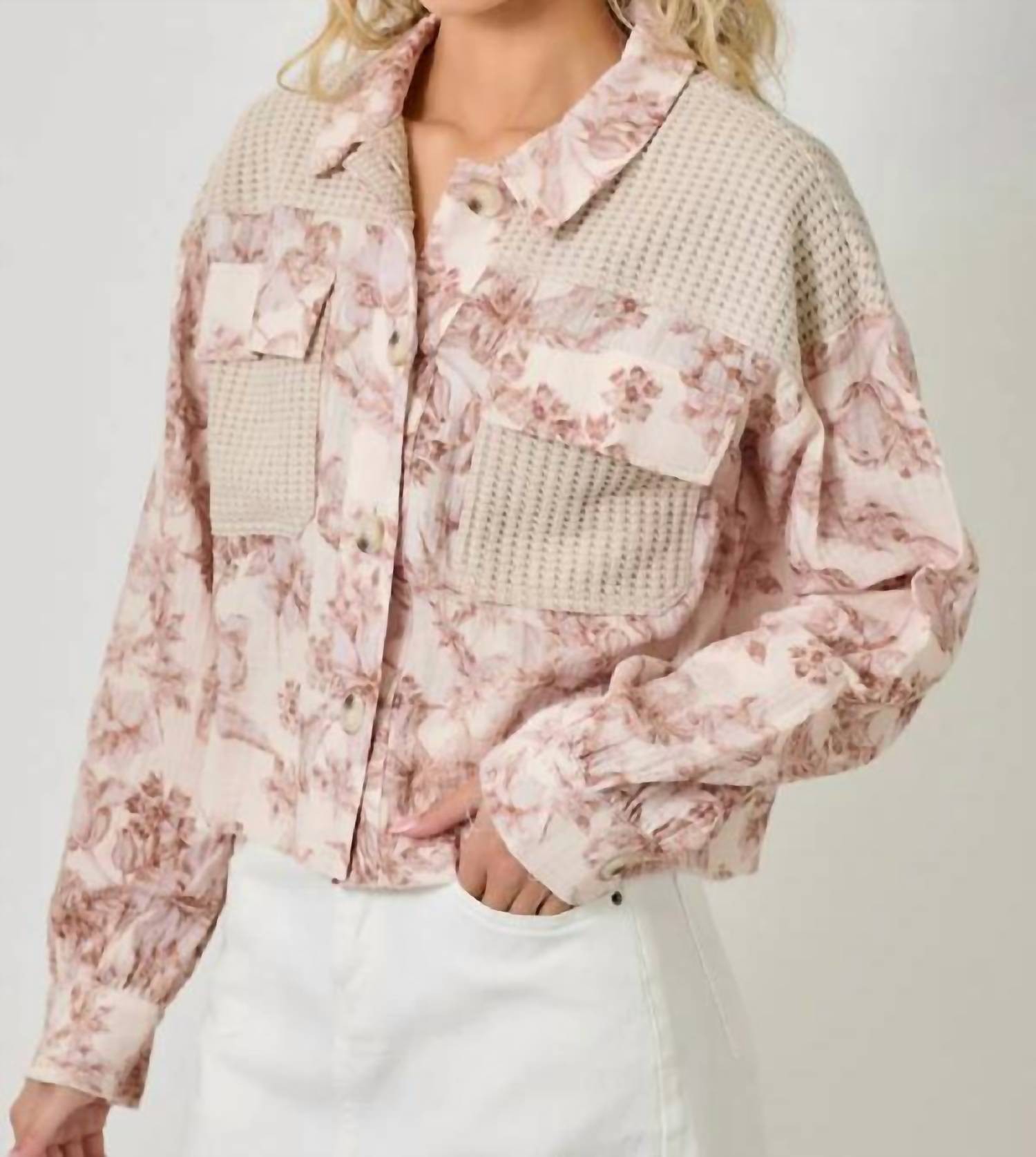Mystree - Mixed Media Floral Jacket