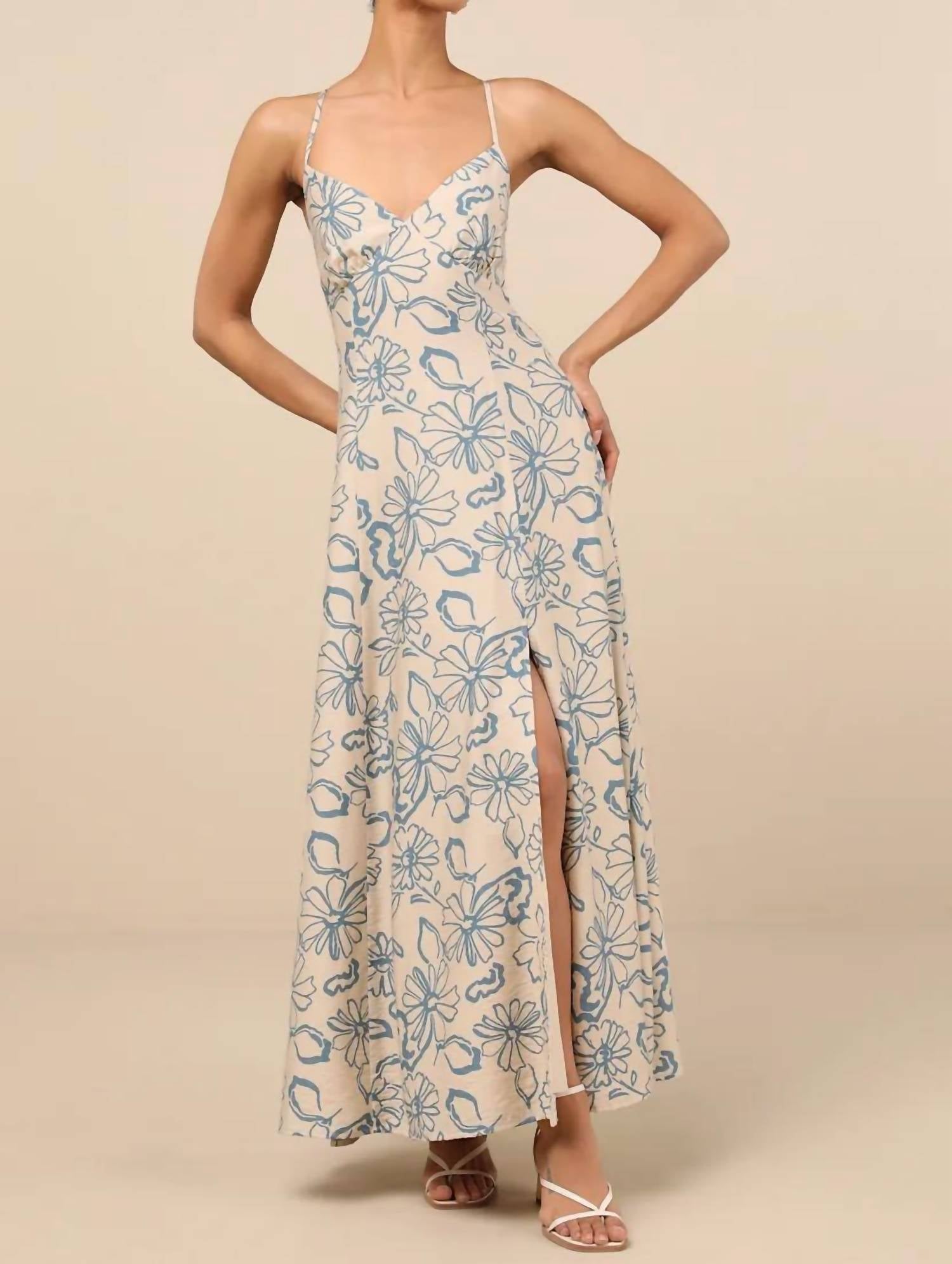 Lulus - Angelika Floral Sleeveless Midi Dress