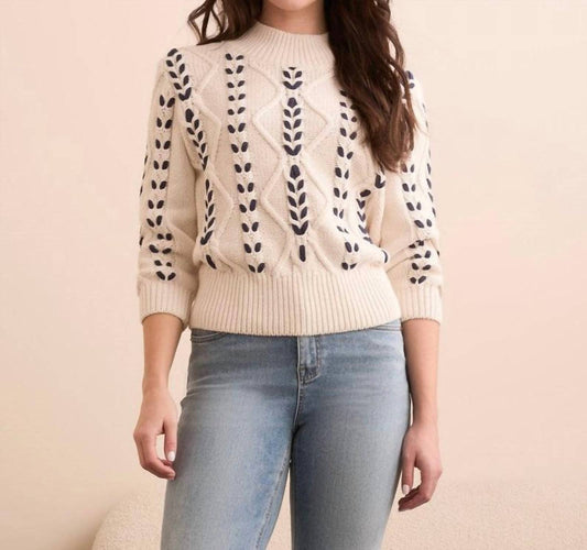 Tribal - Cable Knit Mock Neck Sweater