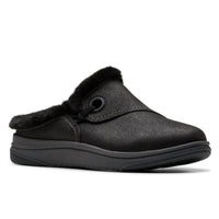 Clarks Women's Breeze Myth Clog in black - women's shoe - detail view
