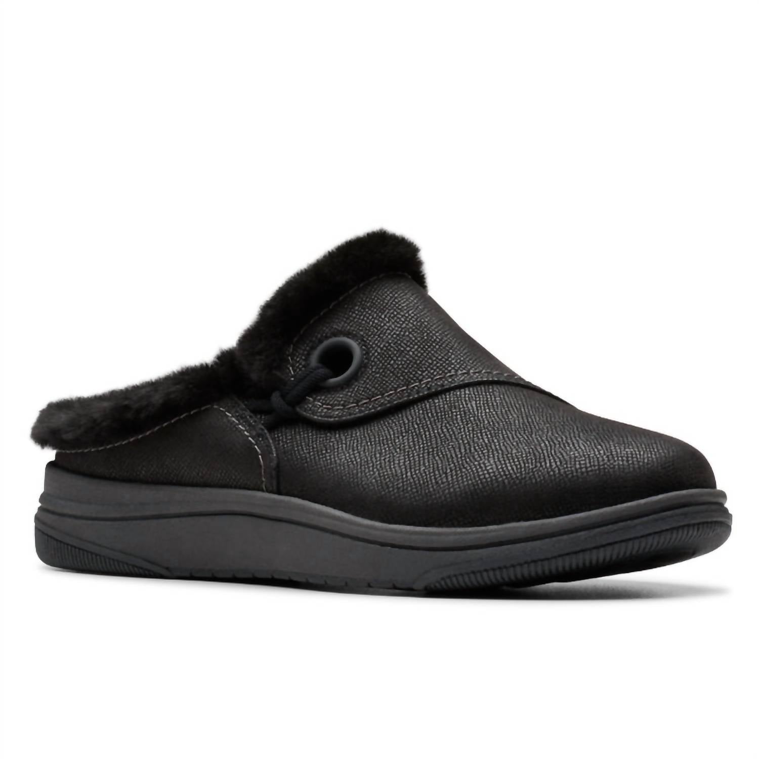 Clarks Women's Breeze Myth Clog in black - women's shoe - detail view