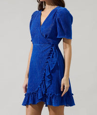 Sugarlips - Kira Marly Shimmer Daisie Wrap Mini Dress