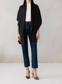 SOIA&KYO Miku-n Knit Scarfigan in black - women's cardigan