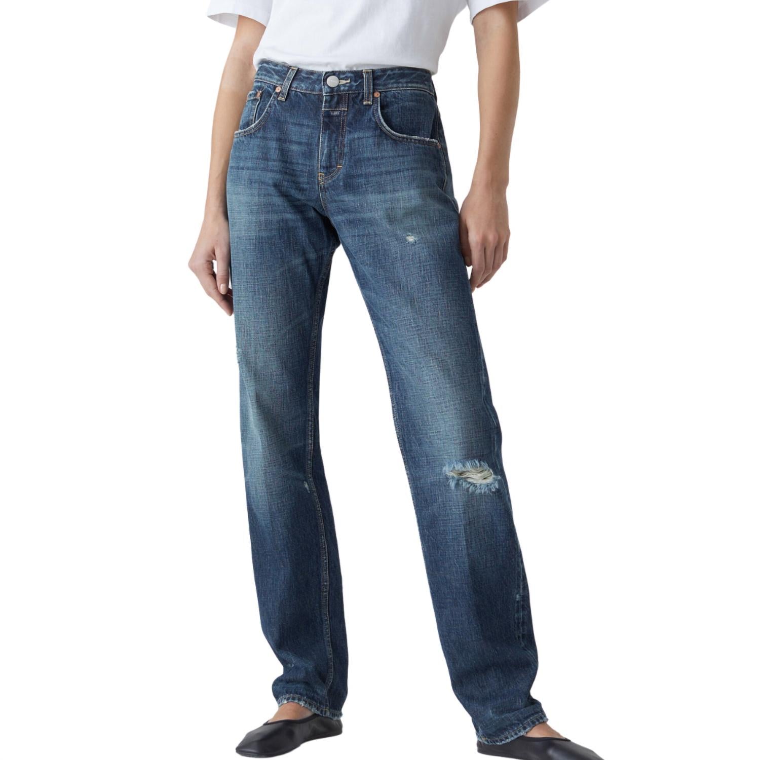 CLOSED Women's Briston Japanese Selvedge Denim Jean in dark blue - women's jeans