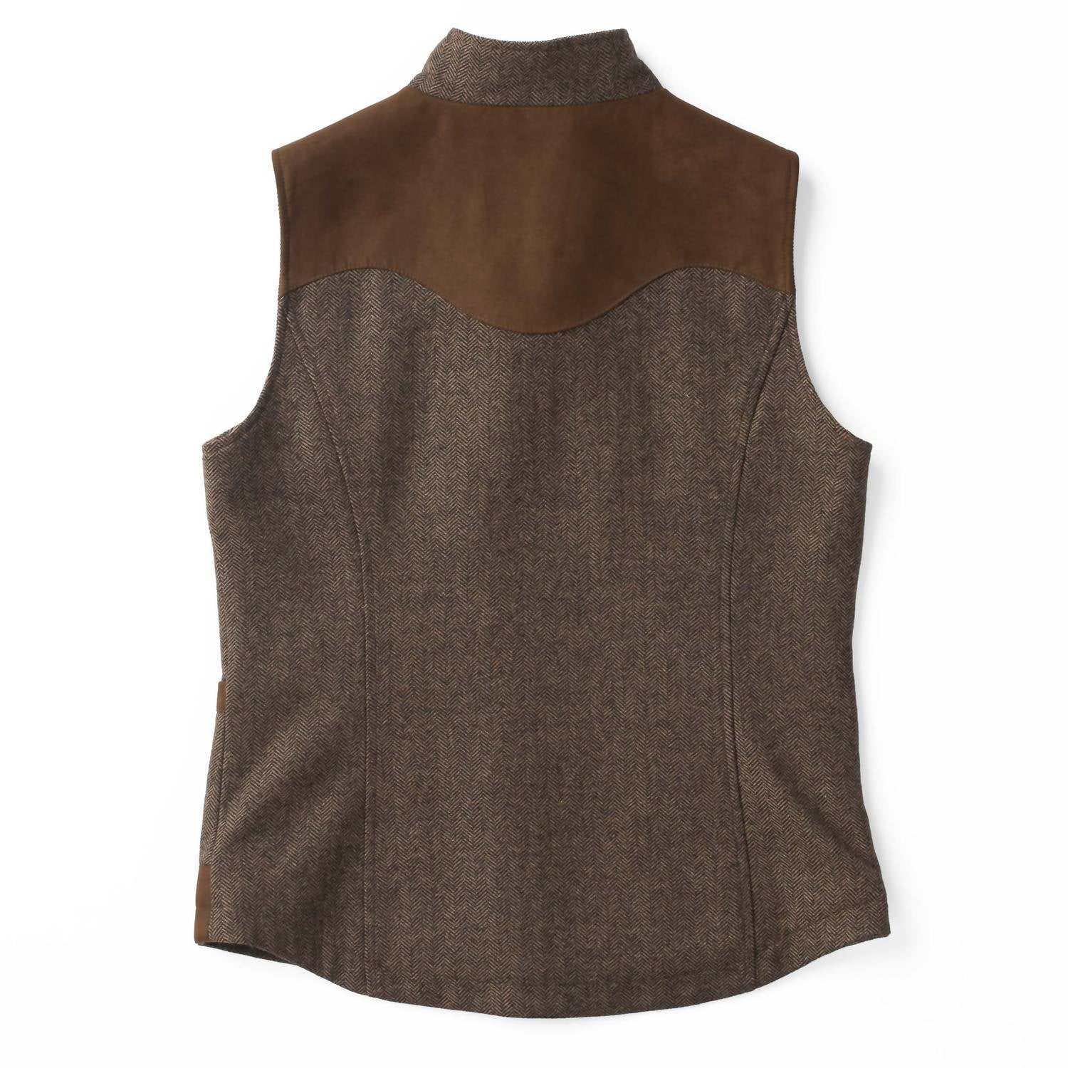 Madison Creek Outfitters Women's Channel Wool Vest in tan herringbone - women's blouse - alternate view