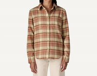 Patagonia Fjord Flannel Shirt in river plaid potters red - women's long sleeve top