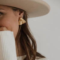 True By Kristy - Women's Knox Textured Triangle Knot Studs