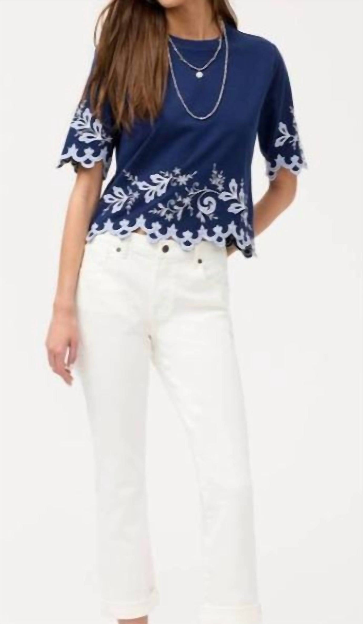 Johnny Was - Embroidered Elbow Tee