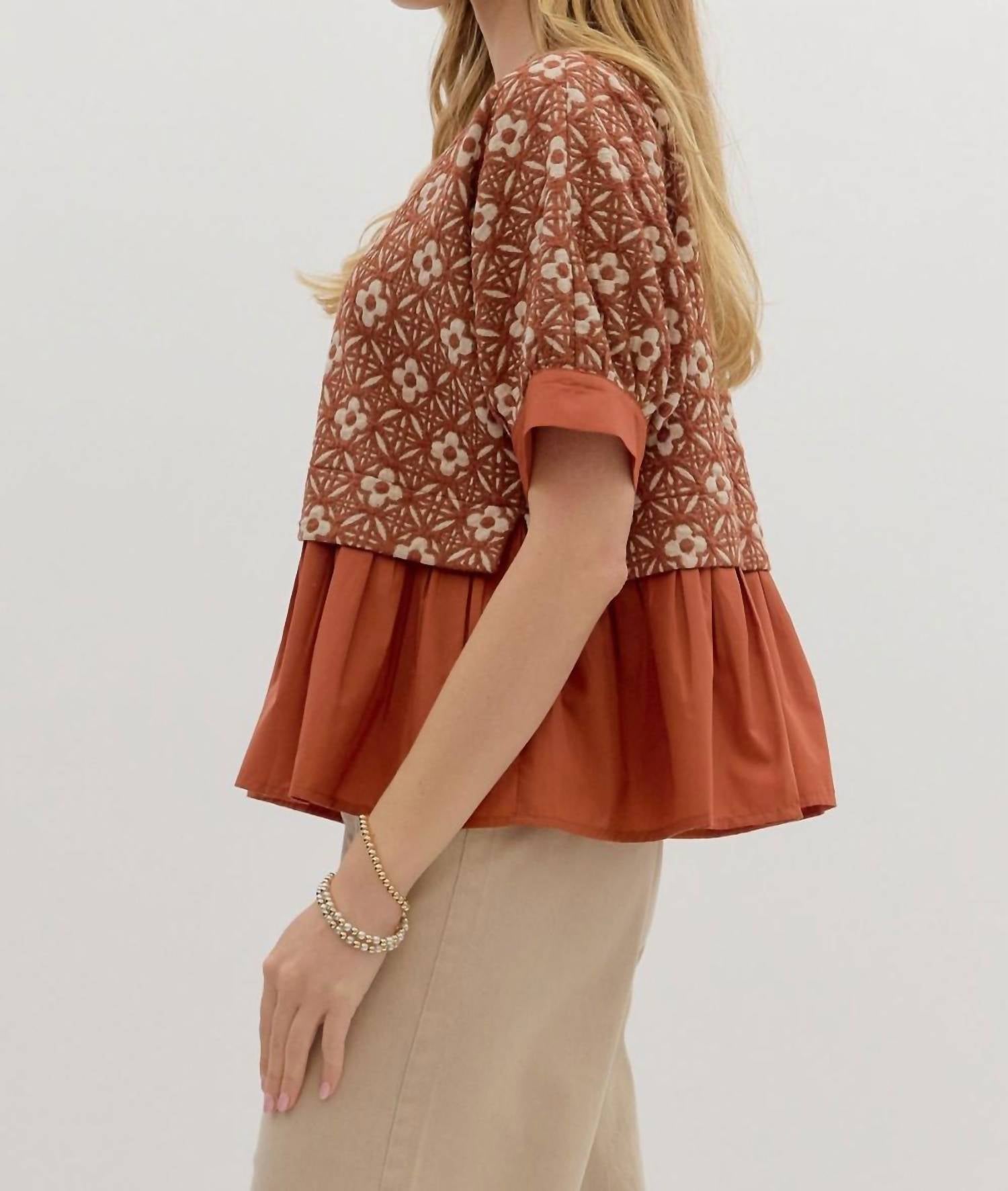 entro Harvest Bloom Blouse in multi - women's blouse - detail view