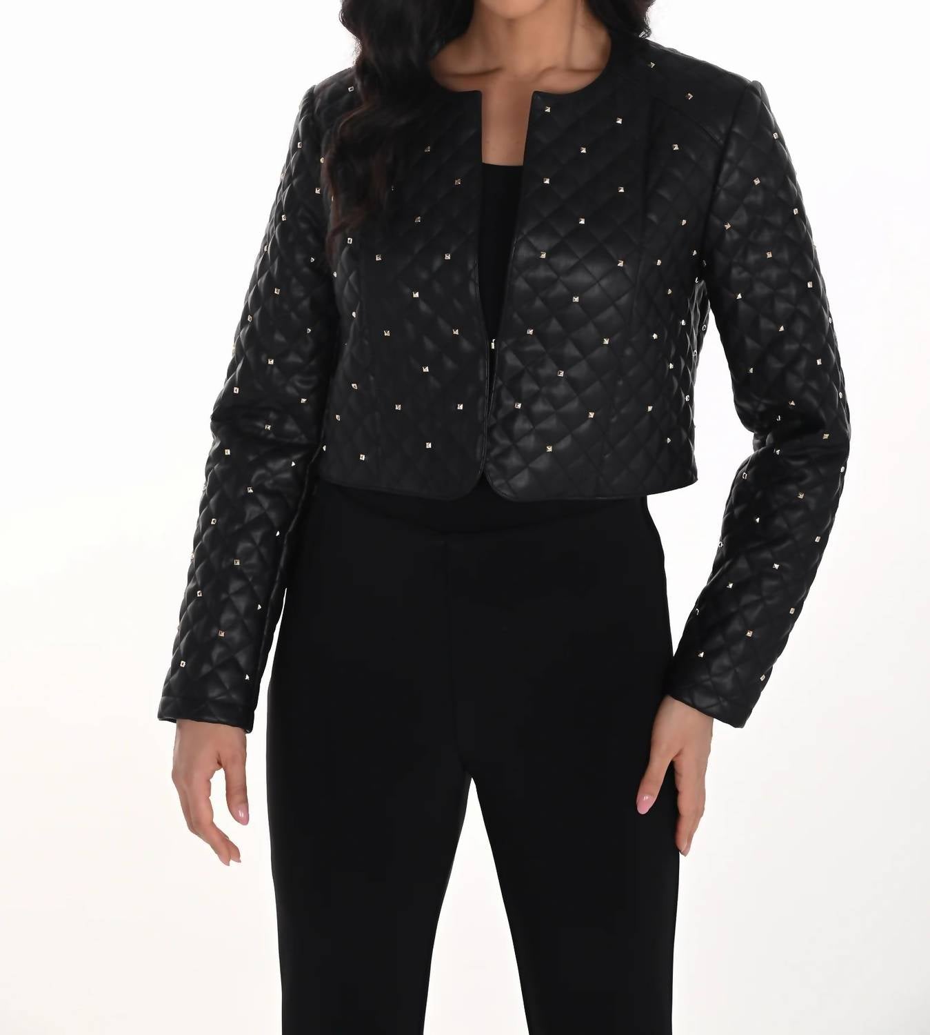 Frank Lyman - Open Front Leather Jacket