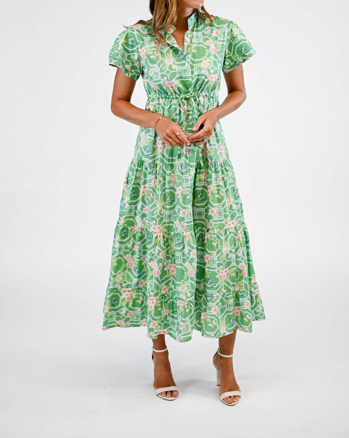 VICTORIA DUNN Hurley Dress in butterfly reverie - women's dress - detail view
