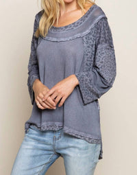 POL Fearless Perfect Knit Top in charcoal - women's sweater - view 5