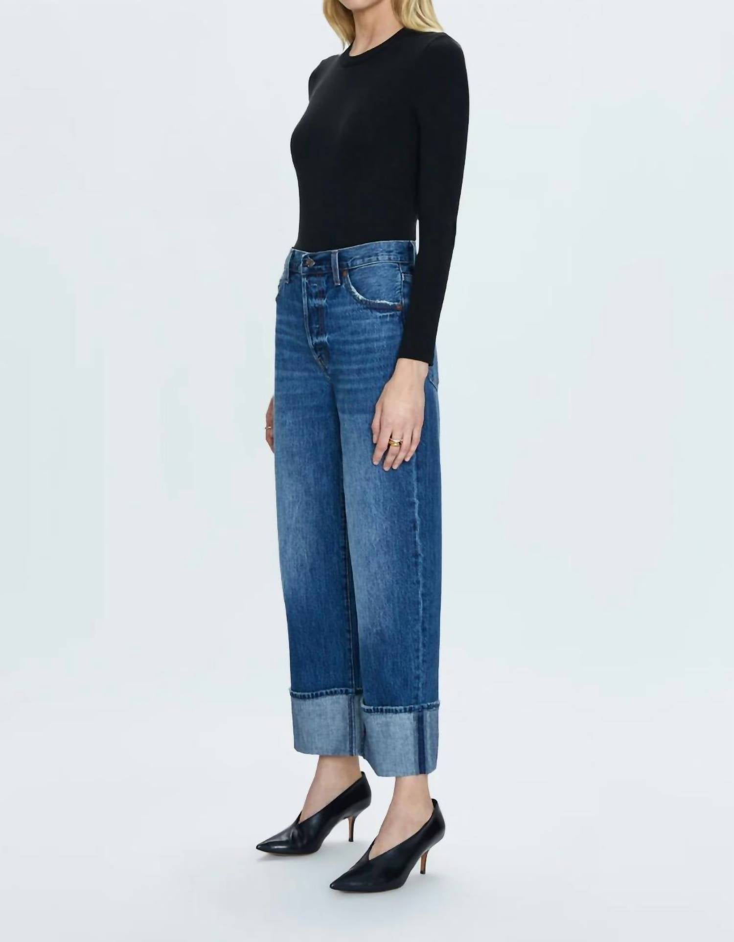 PISTOLA Ryder High Rise Cuffed Jeans in fulton - women's jeans - alternate view