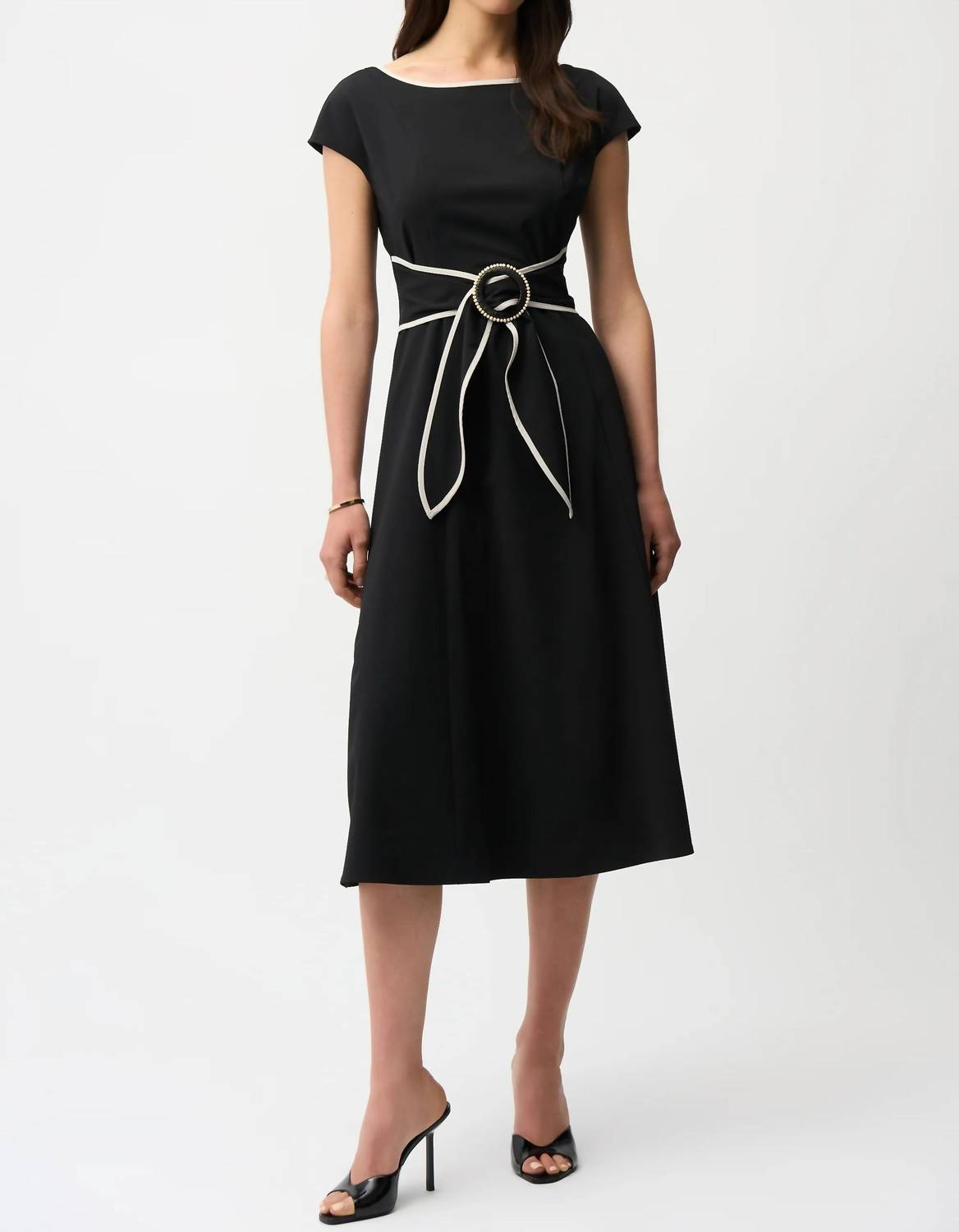 Joseph Ribkoff - Buckle Detail Fit And Flare Dress