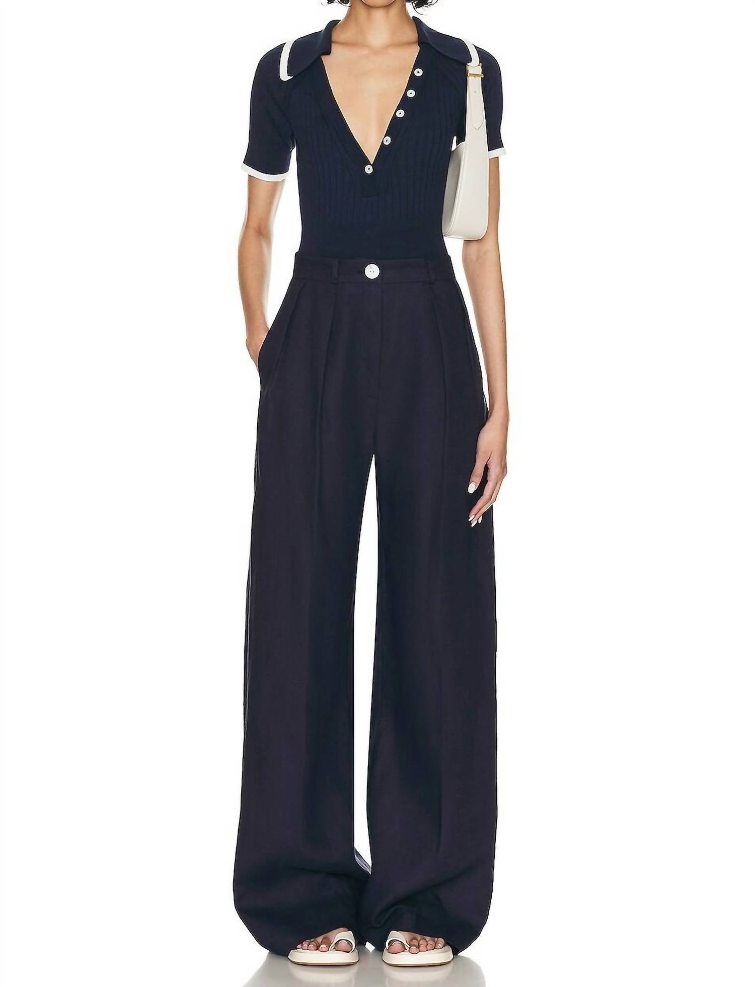 Matthew Bruch - Button Pleated Trouser