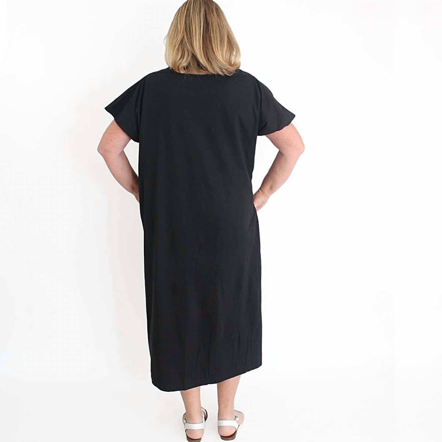 Sylca Designs - Geometric Stripe and Dot Design Caftan Dress
