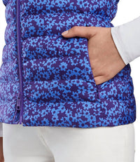 FLORAL PRINT QUILTED PUFFER GOLF VEST