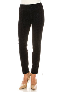 Zac & Rachel - Printed Velvet Ankle Pull-on Pants