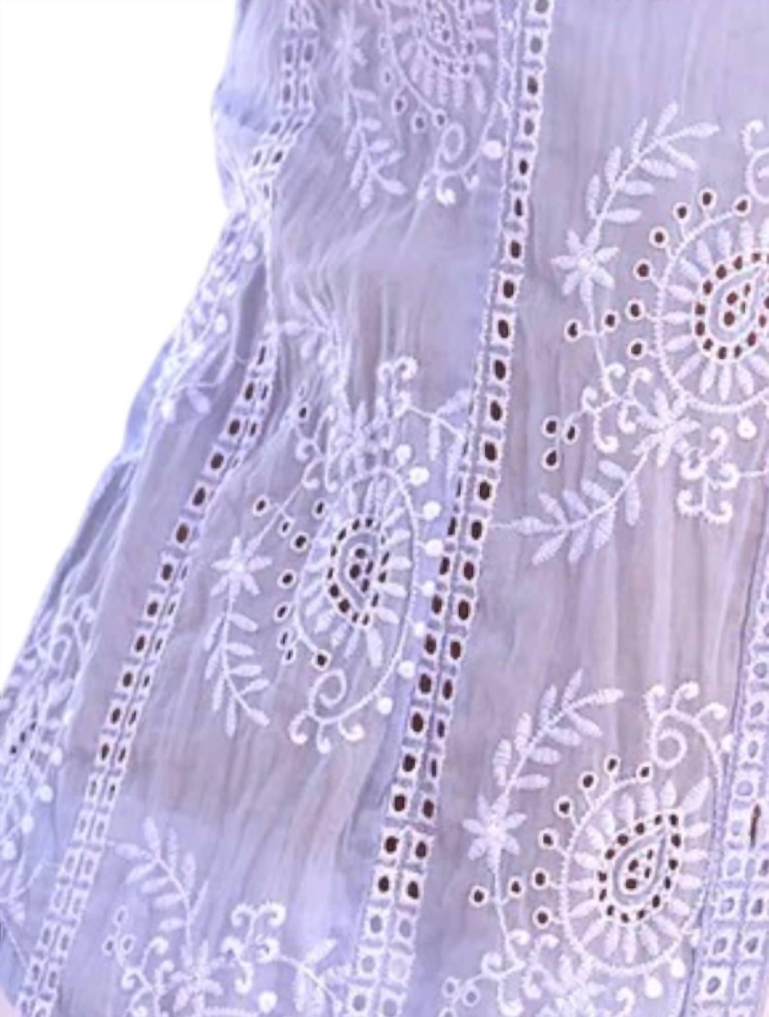 Cino - Embroidered Eyelet Button Down Shirt