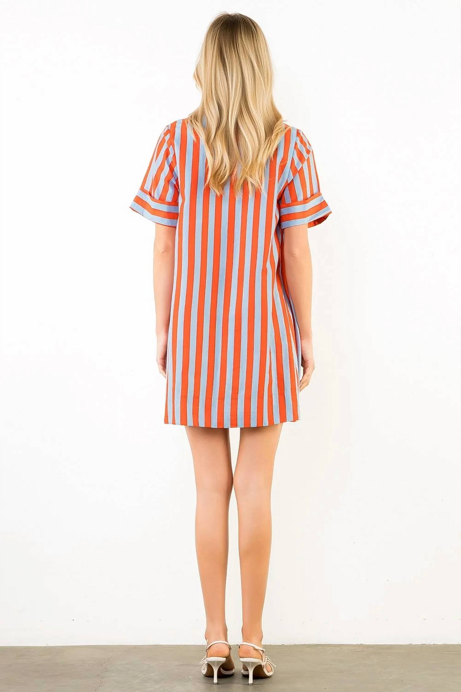Thml - Stripe Button Up Mini Dress