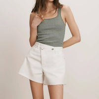 Veronica Beard - Ellis Crossover Waistband Denim Shorts