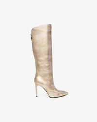 NeroGiardini Women's Lunare Torba Tall High Heeled Boot in metallic - women's shoe - detail view