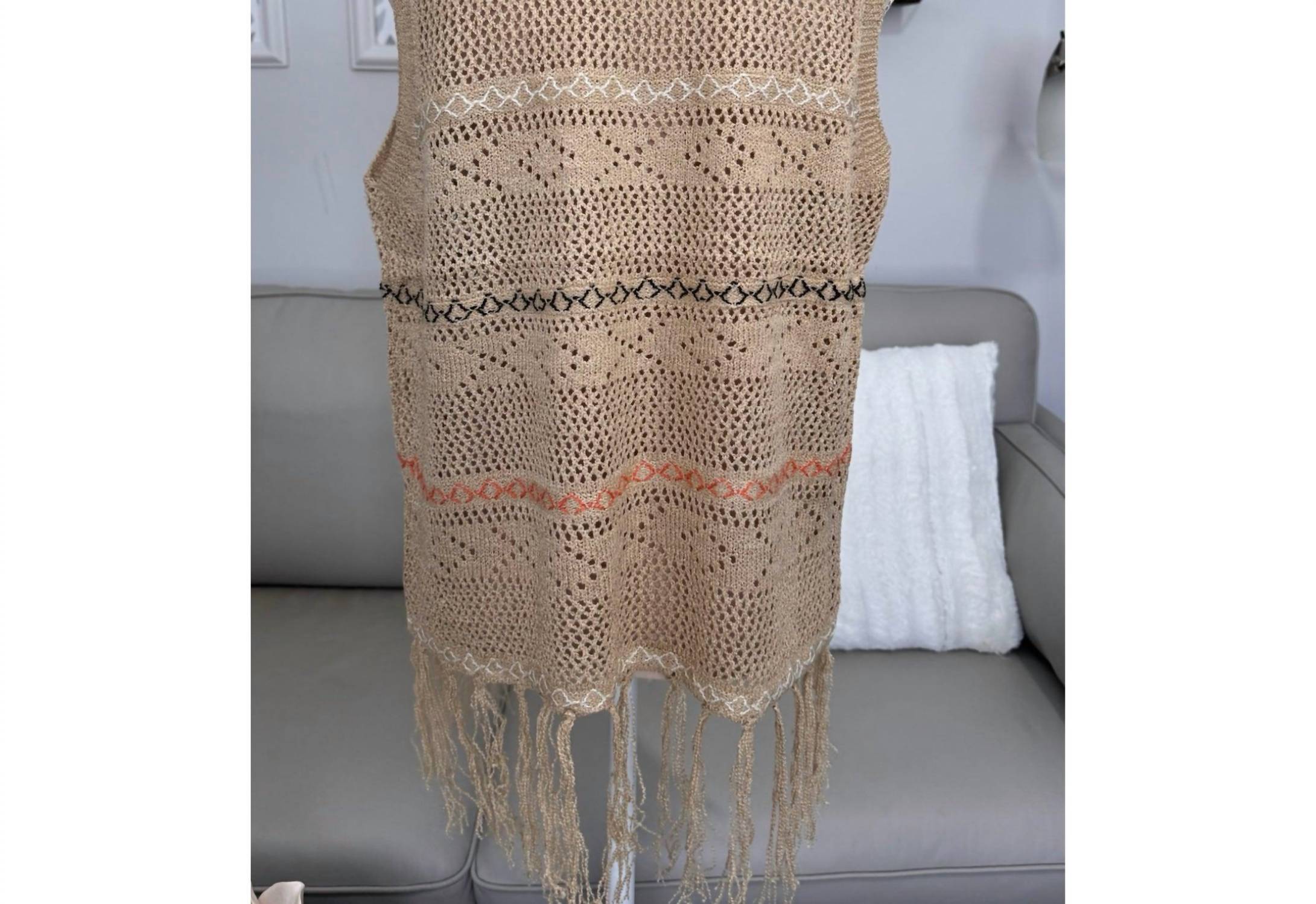 And The Why - Boho Crochet Fringe Vest