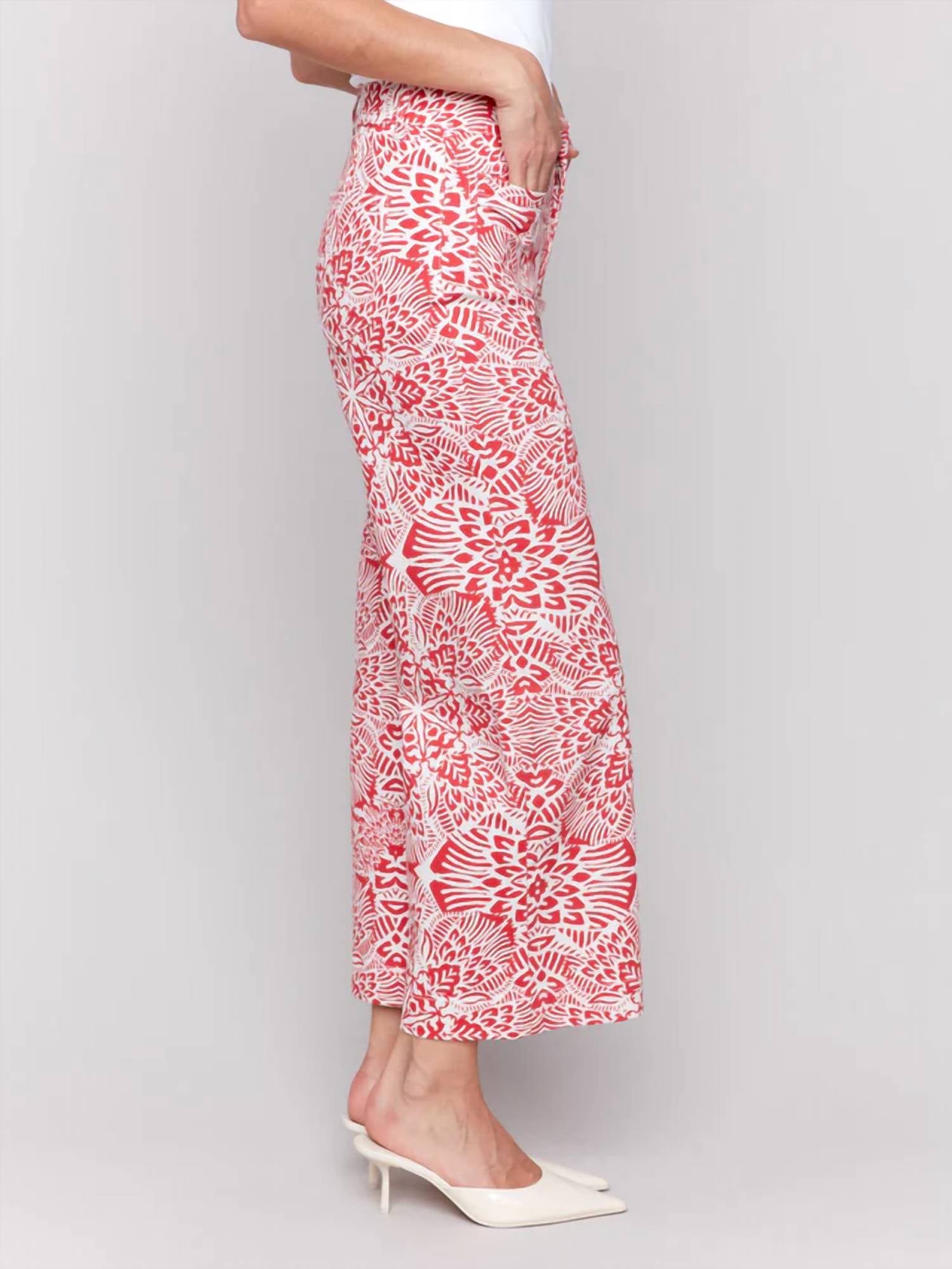 Charlie B - Printed Cotton Flare Pants