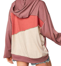 Sugarfox - Colorblock Vneck Hoodie