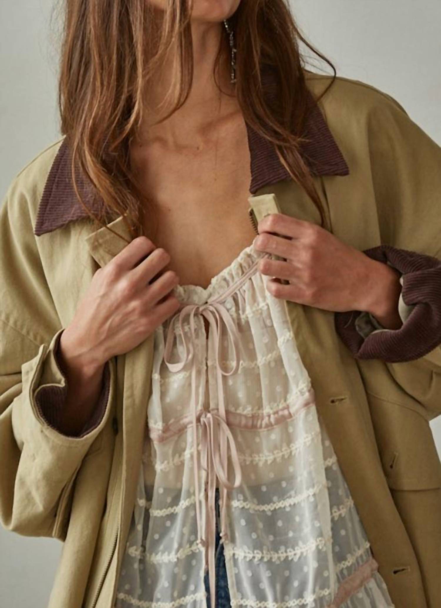 By Together Cambridge Utility Jacket in khaki - women's jacket - alternate view