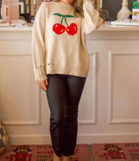 Ee:Some - Cherry Print Sweater