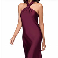 Betsy & Adam - Esmerelda Satin Halter Neck Gown
