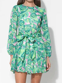 Adelyn Rae - Rylee Pleated Long Sleeve Mini Dress
