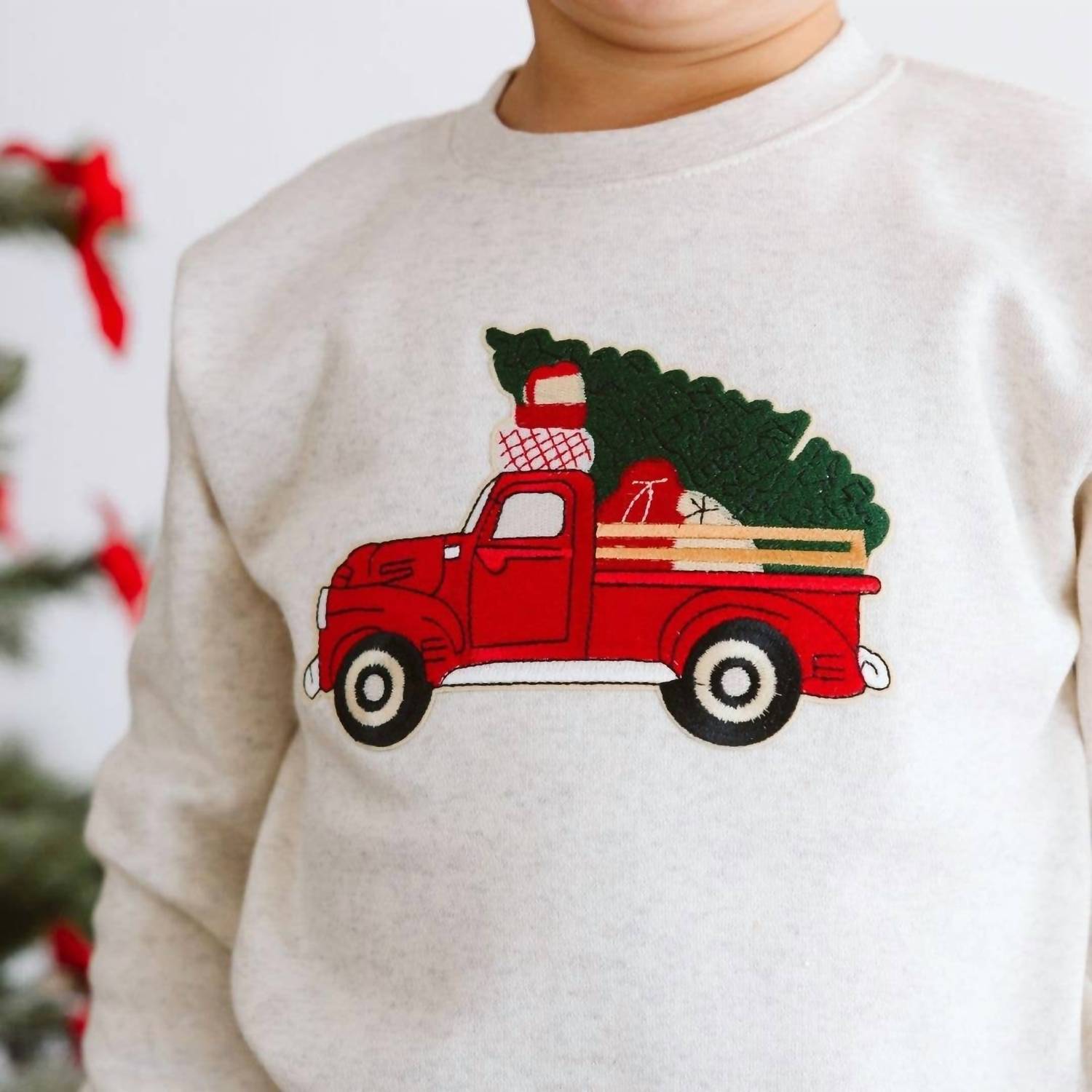 Sweet Wink - Baby Christmas Truck Patch Sweatshirt