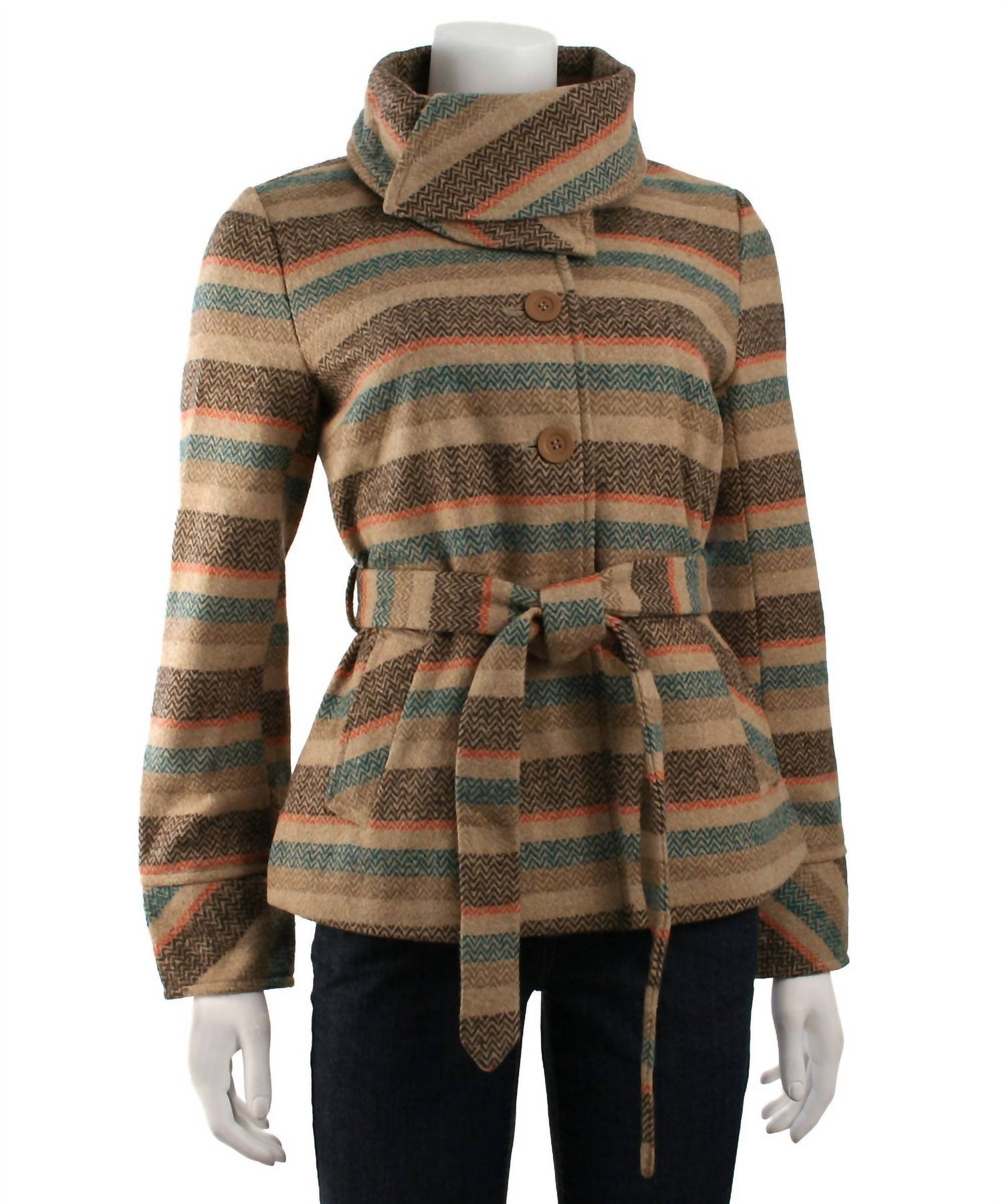Tulle - Women's Fold Over Funnel Collar Coat