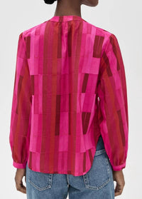 natalie martin Tolan Shirt in sea glass cotton pink - women's blouse - detail view