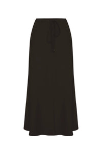 Exquise - Regular Drawstring Satin Midi Skirt