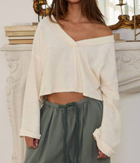 Bucketlist - Cutout Back Adjustable Tie Pullover Crop Top