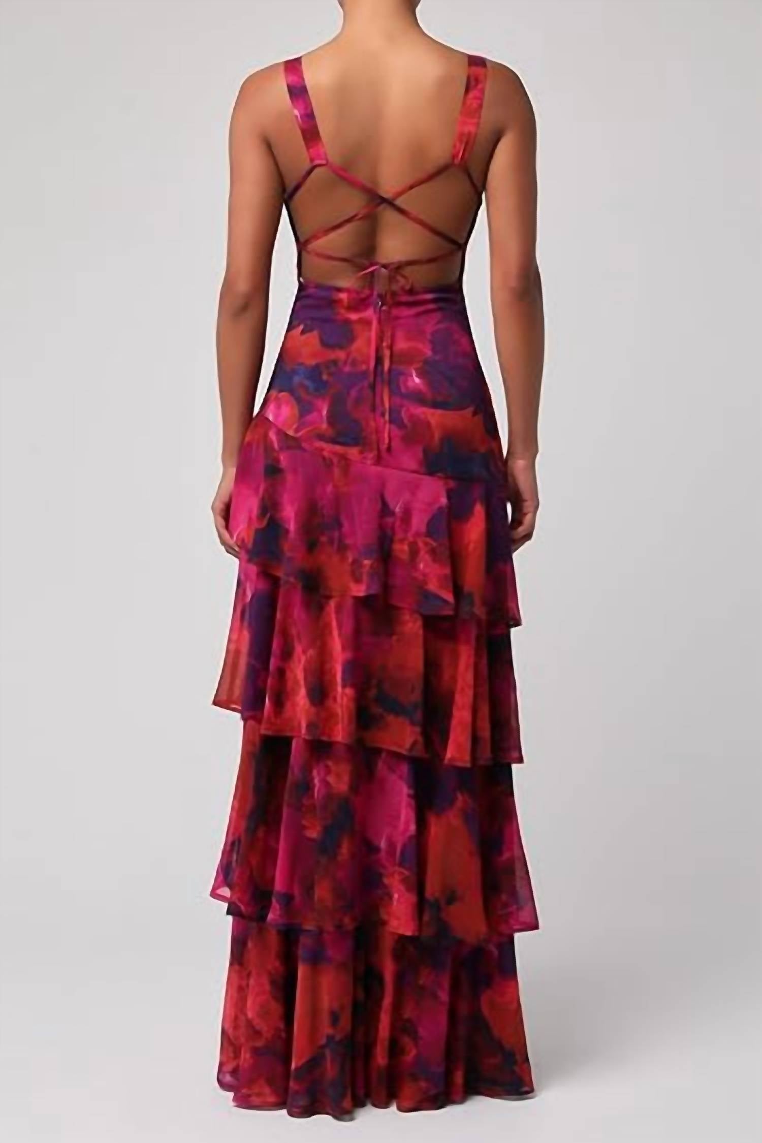 Lulus - Imogen Tiered Chiffon Maxi Dress