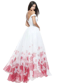 Sherri Hill - Satin Floral Prom Dress